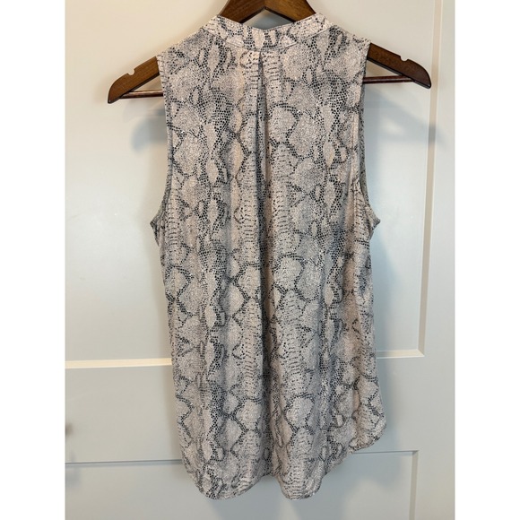Bella Dahl Snakeskin Print Beige Black Sleeveless Blouse Size Small‎ Beige Black - Picture 6 of 8